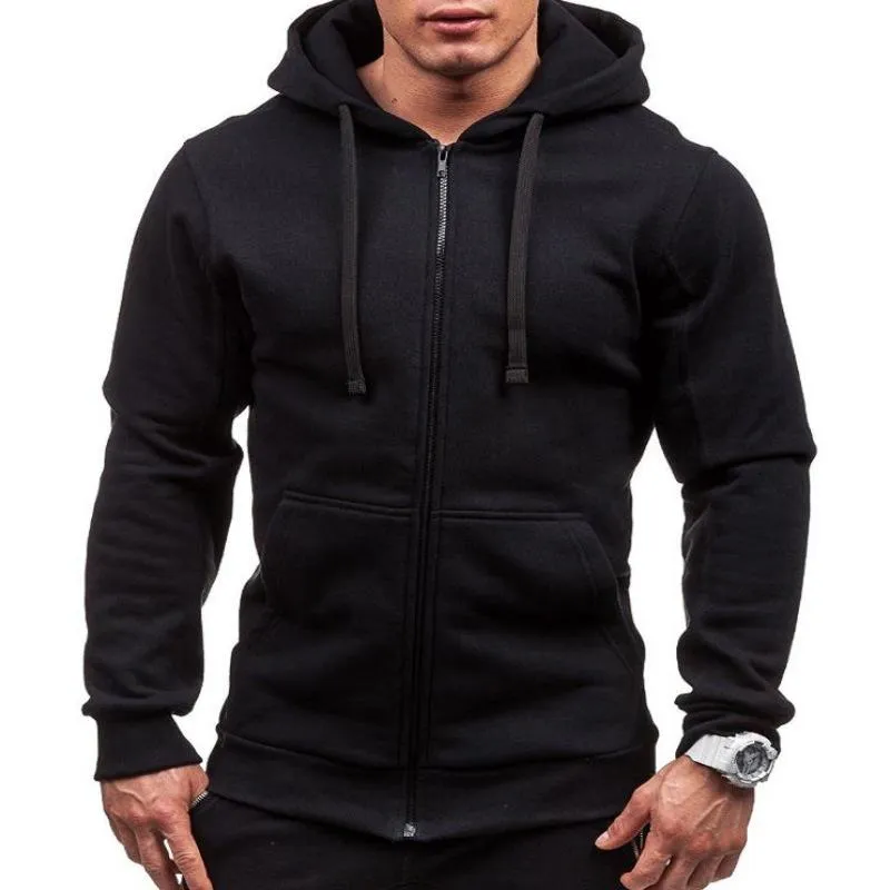 Men's Retro Casual Solid Color Hooded Zipper Sweatshirt 28562617TO sold by Manly product image thumbnail 2