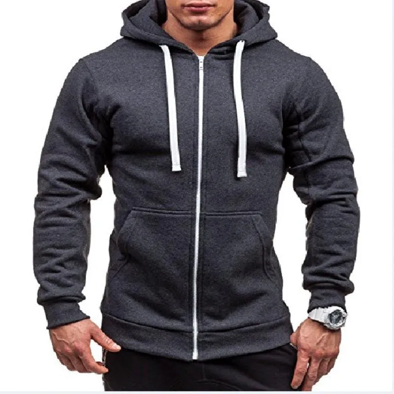 Men's Retro Casual Solid Color Hooded Zipper Sweatshirt 28562617TO sold by Manly product image thumbnail 3