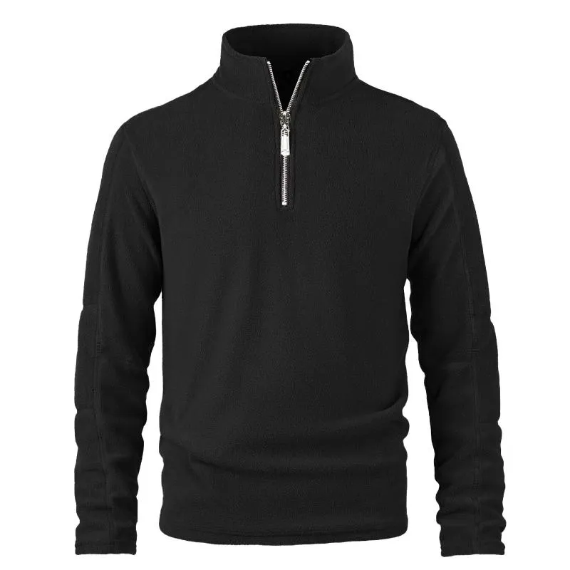 Men's Retro Casual Polar Fleece Solid Color Half Zip Sweatshirt 32478185TO sold by Manly product image thumbnail 4
