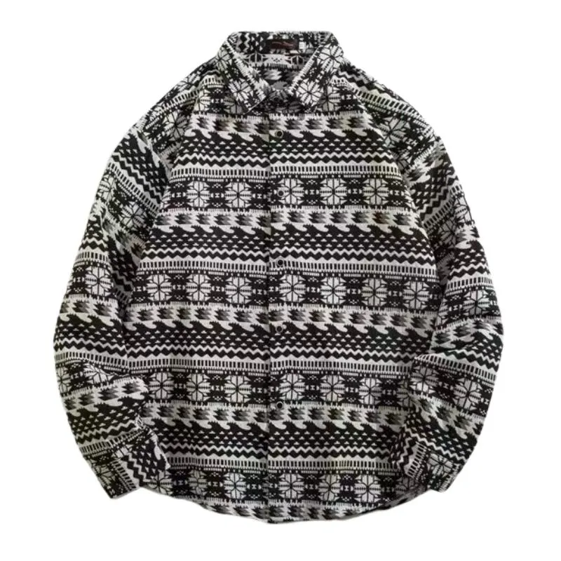 Men's Classic Stripe Print Lapel Long-sleeved Shirt 96756005F sold by Manly product image thumbnail 3