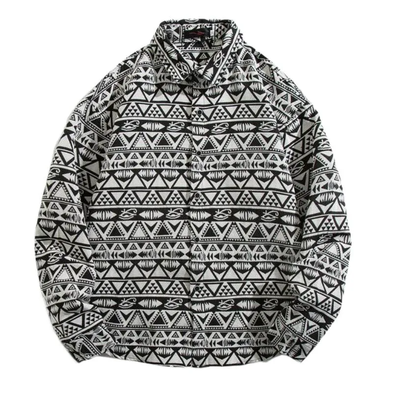 Men's Classic Stripe Print Lapel Long-sleeved Shirt 96756005F sold by Manly product image thumbnail 2