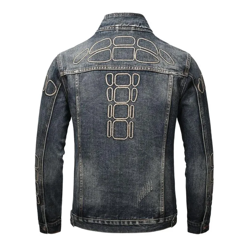 Men's Classic Stand Collar Washed Denim Jacket 16966346F sold by Manly product image thumbnail 2