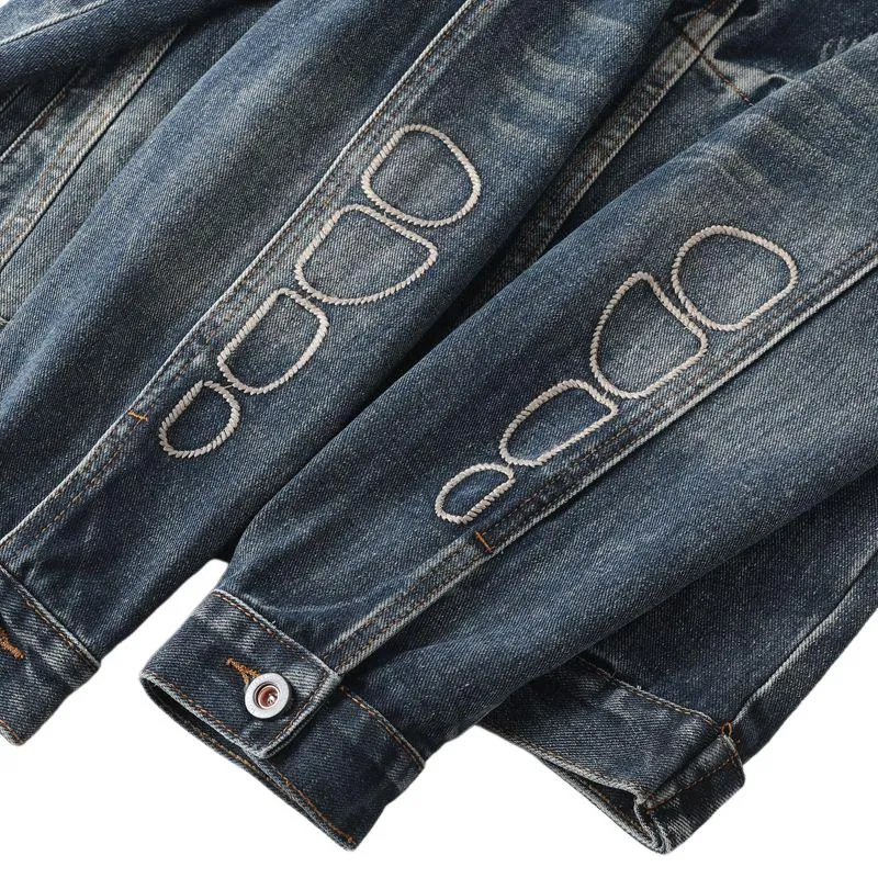 Men's Classic Stand Collar Washed Denim Jacket 16966346F sold by Manly product image thumbnail 4