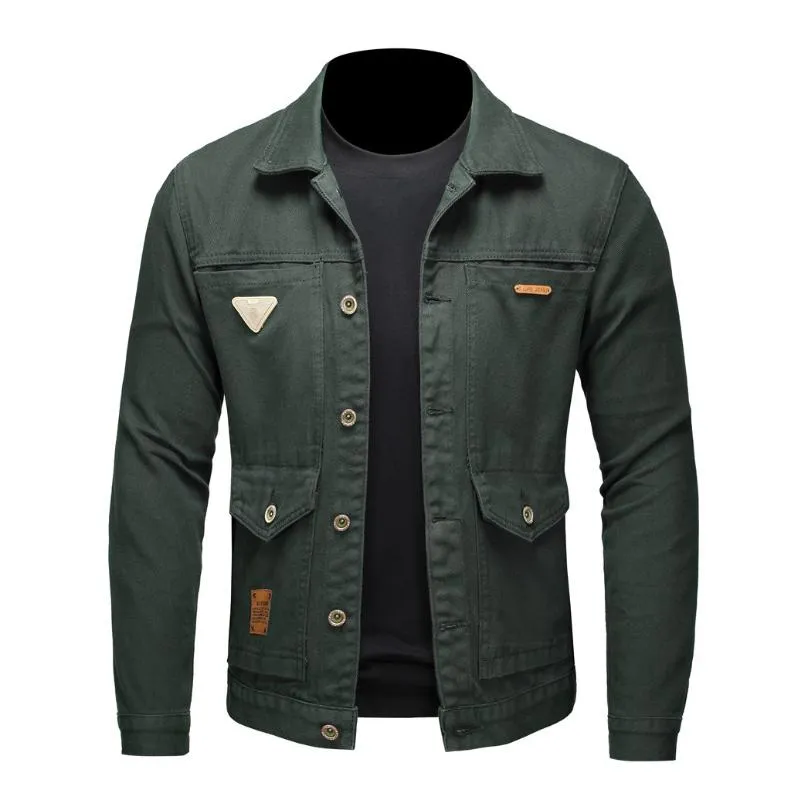 Men's Lapel Single-breasted Multi-pocket Denim Jacket 50238728F sold by Manly product image thumbnail 2
