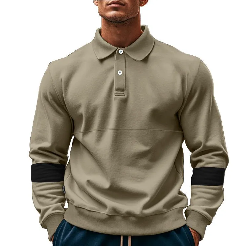 Men's Classic Lapel Button-down Long Sleeve Polo Shirt 20391101F sold by Manly product image thumbnail 4
