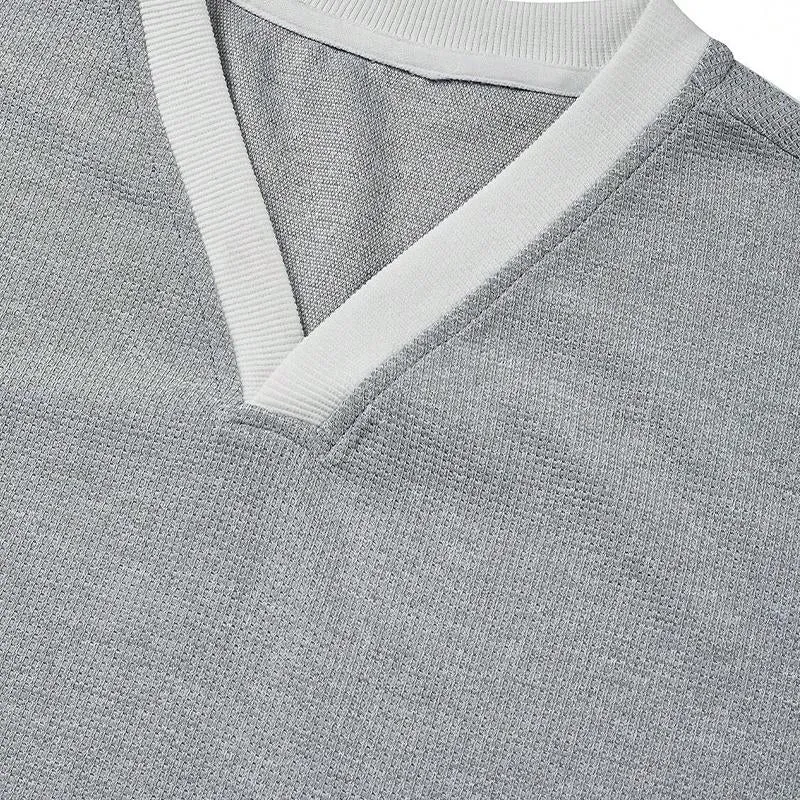 Men's Casual V-Neck Waffle Long Sleeve T-Shirt 67387035X sold by Manly product image thumbnail 4