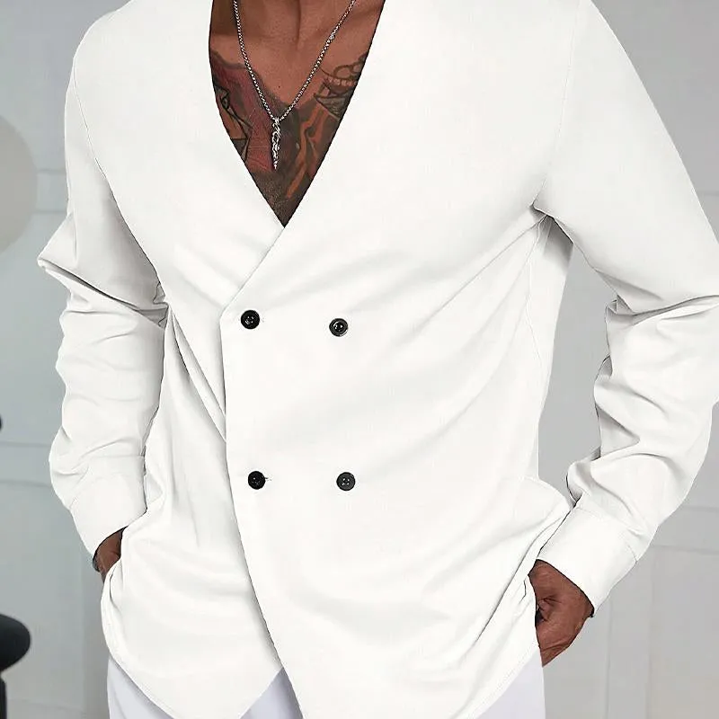 Men's Casual Solid Color V-neck Blazer 44444608X sold by Manly product image thumbnail 3