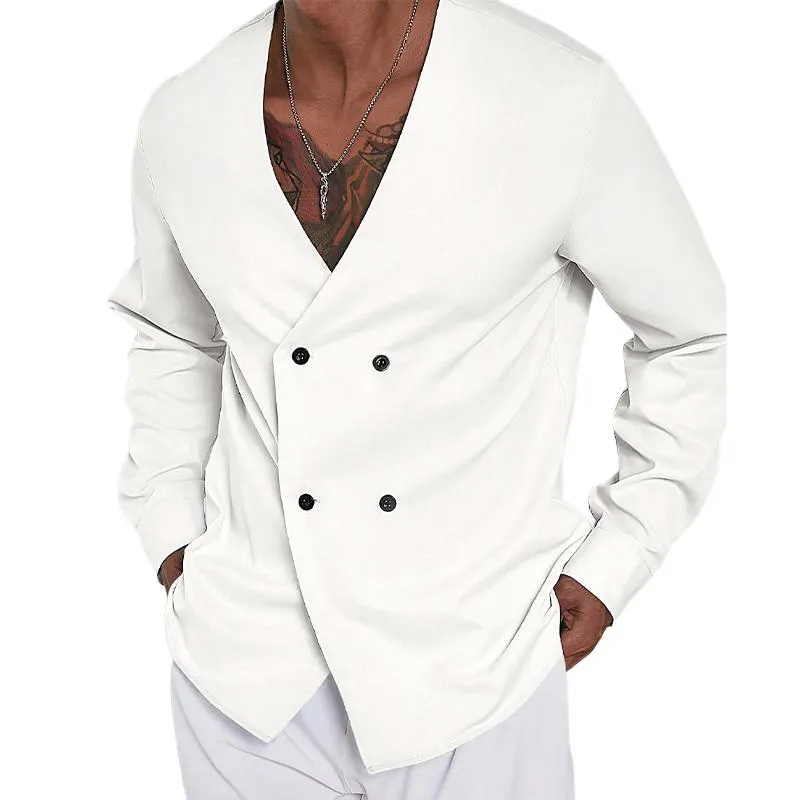 Men's Casual Solid Color V-neck Blazer 44444608X sold by Manly