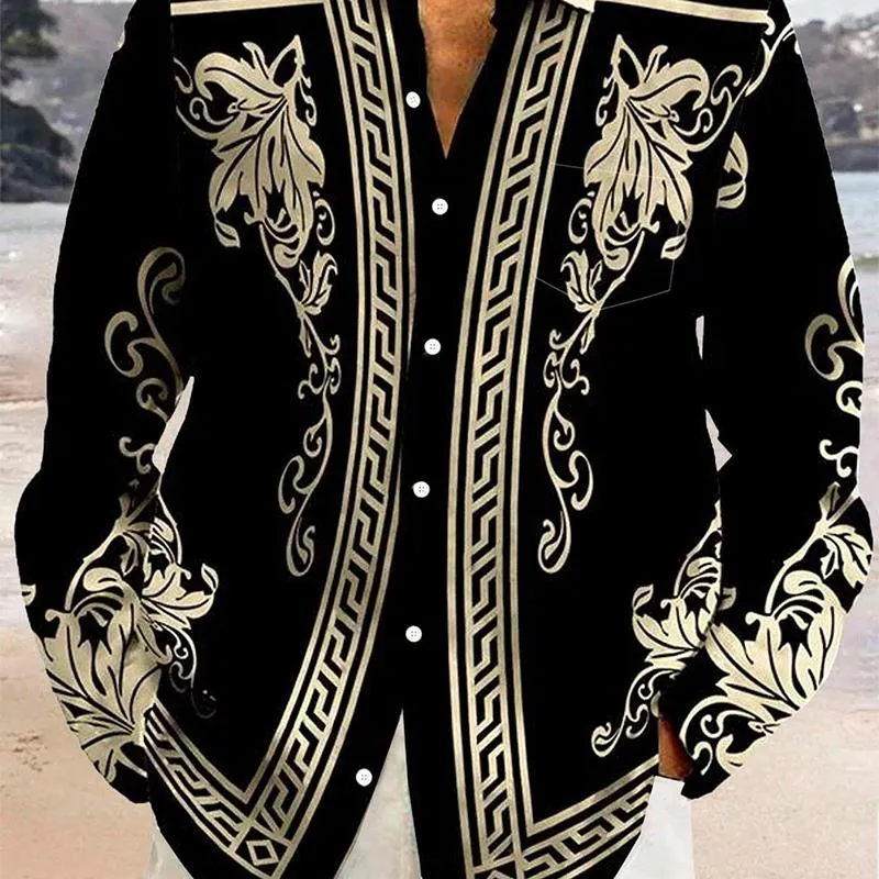 Men's Printed Long Sleeve Lapel Shirt 31347362X sold by Manly product image thumbnail 3