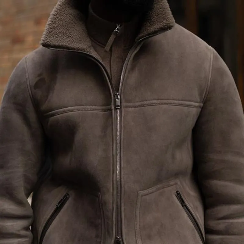 Men's Lapel Lambswool Zip-Up Jacket 61151623X sold by Manly product image thumbnail 2