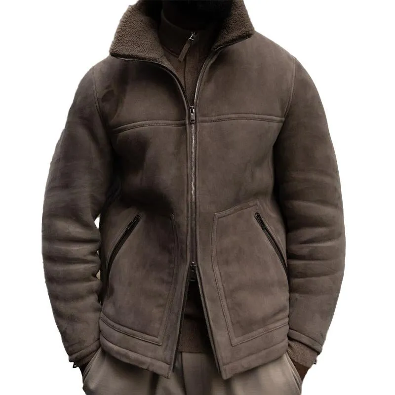 Men's Lapel Lambswool Zip-Up Jacket 61151623X sold by Manly