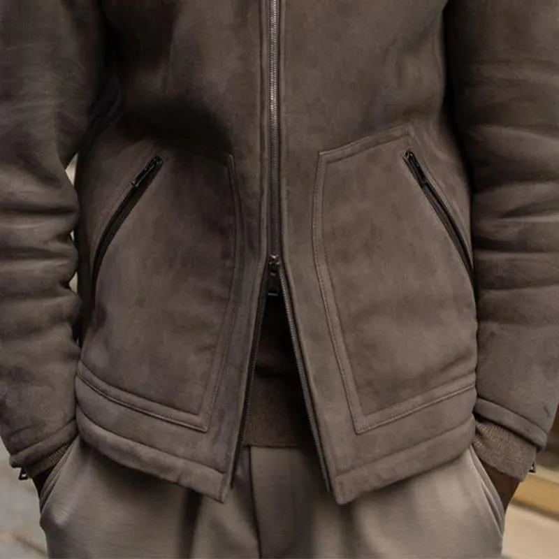 Men's Lapel Lambswool Zip-Up Jacket 61151623X sold by Manly product image thumbnail 3