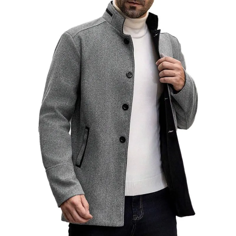 Men's Solid Color Casual Stand Collar Blazer 41315143X sold by Manly