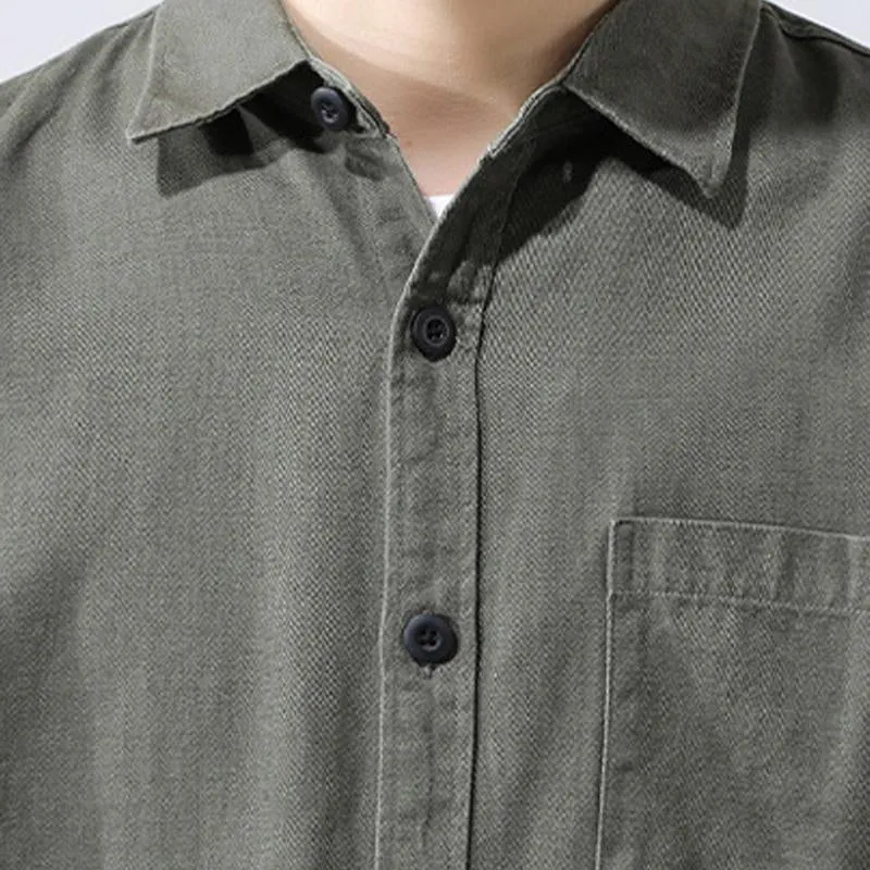 Men's Casual Cotton Loose Lapel Patch Pocket Long Sleeve Shirt 10255957M sold by Manly product image thumbnail 4