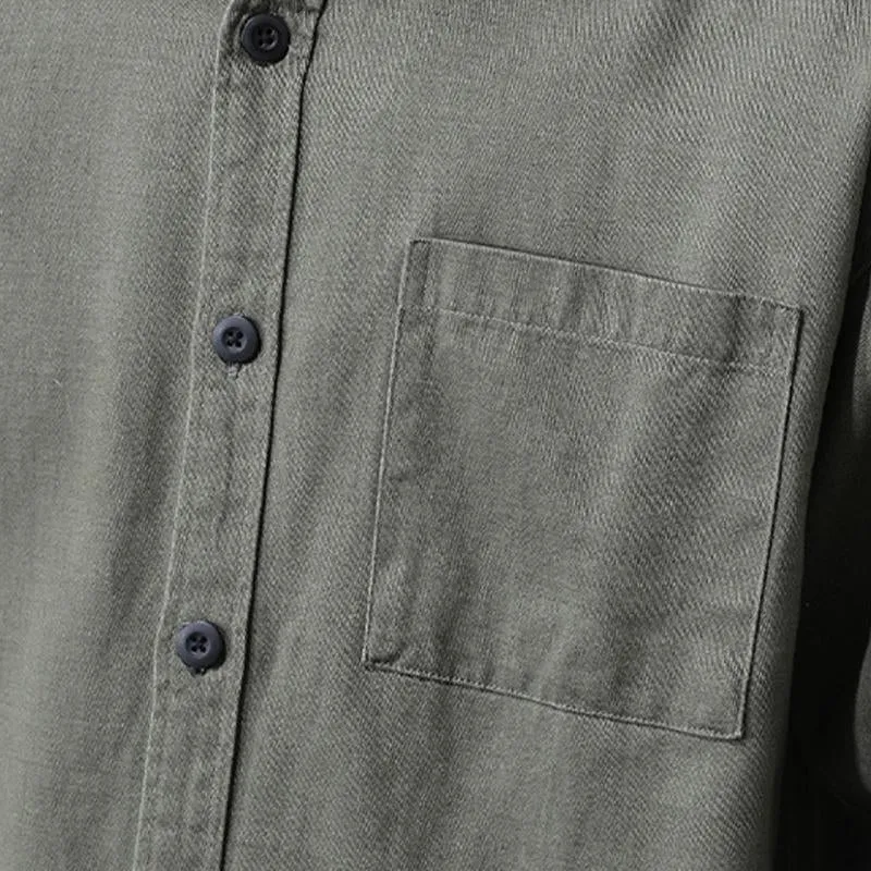 Men's Casual Cotton Loose Lapel Patch Pocket Long Sleeve Shirt 10255957M sold by Manly product image thumbnail 3