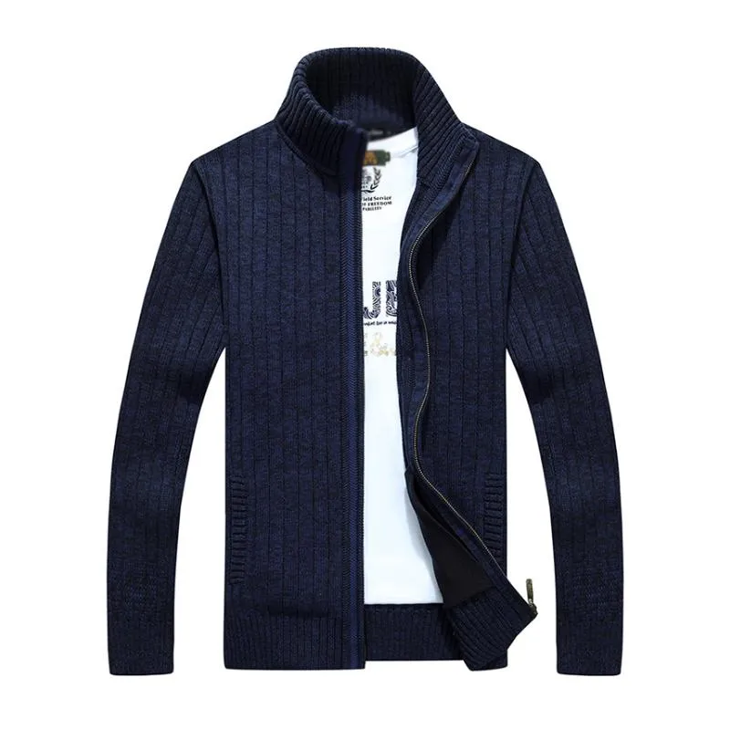 Men's Casual Stand Collar Zipper Slim Fit Knit Cardigan 87999873M sold by Manly product image thumbnail 2