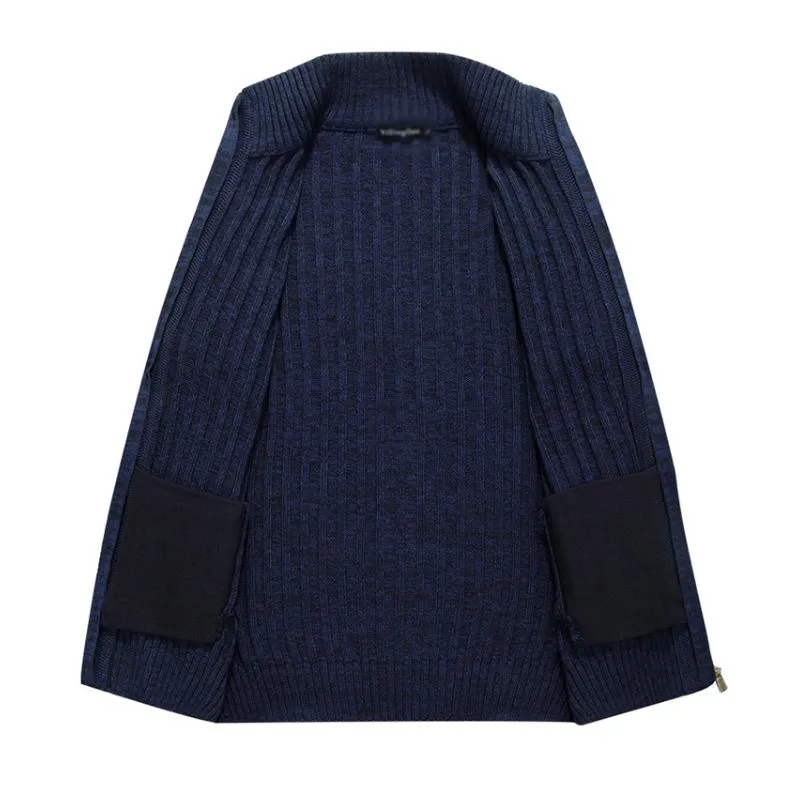 Men's Casual Stand Collar Zipper Slim Fit Knit Cardigan 87999873M sold by Manly product image thumbnail 3