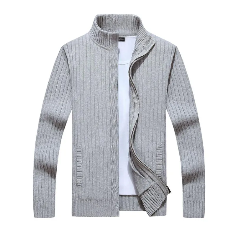 Men's Casual Stand Collar Zipper Slim Fit Knit Cardigan 87999873M sold by Manly product image thumbnail 5