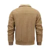 Men's Casual Lapel Corduroy Thickened Lambswool Multi-Pocket Zipper Jacket 14154496M sold by Manly