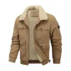 Men's Casual Lapel Corduroy Thickened Lambswool Multi-Pocket Zipper Jacket 14154496M sold by Manly