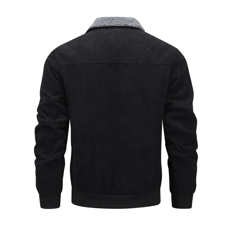Men's Casual Lapel Corduroy Thickened Lambswool Multi-Pocket Zipper Jacket 14154496M sold by Manly product image thumbnail 4