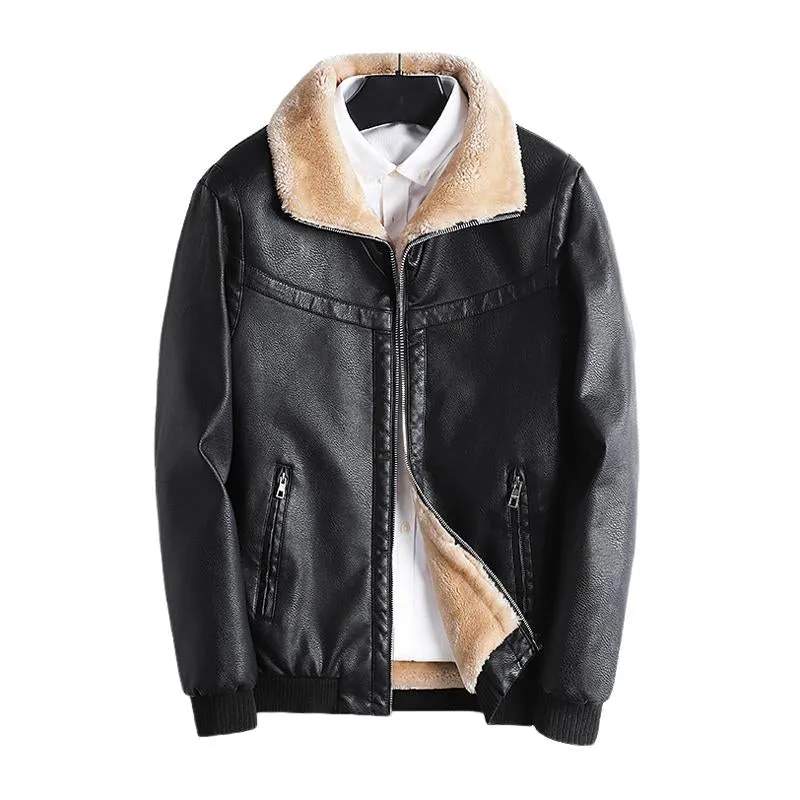 Men's Vintage Thickened Patchwork Leather Motorcycle Jacket 66612768M sold by Manly product image thumbnail 2