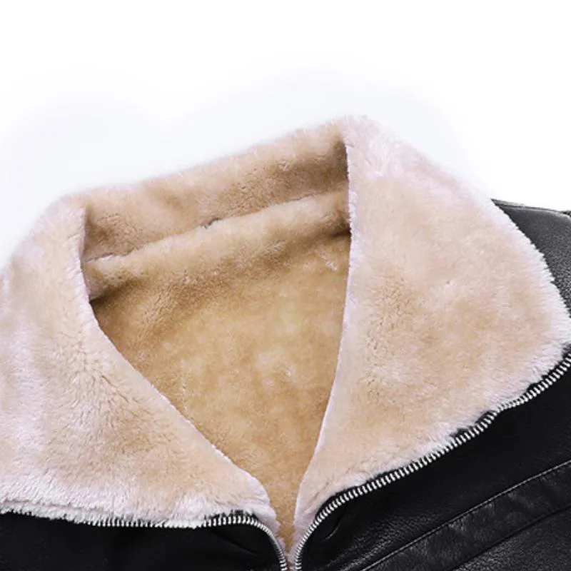 Men's Vintage Thickened Patchwork Leather Motorcycle Jacket 66612768M sold by Manly product image thumbnail 5