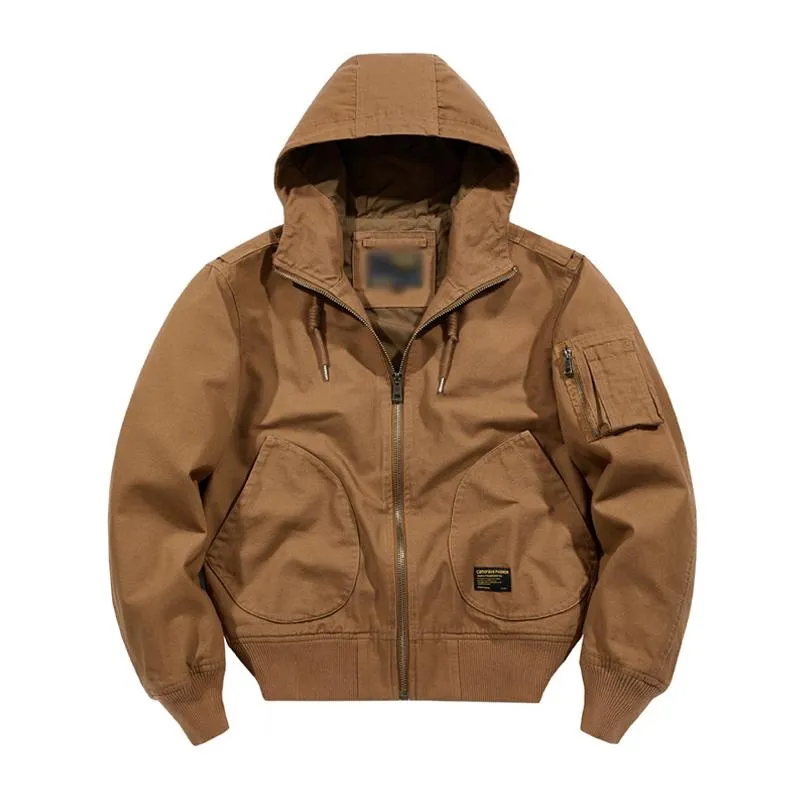 Men's Casual Cotton Loose Hooded Zipper Bomber Jacket 46526964M sold by Manly