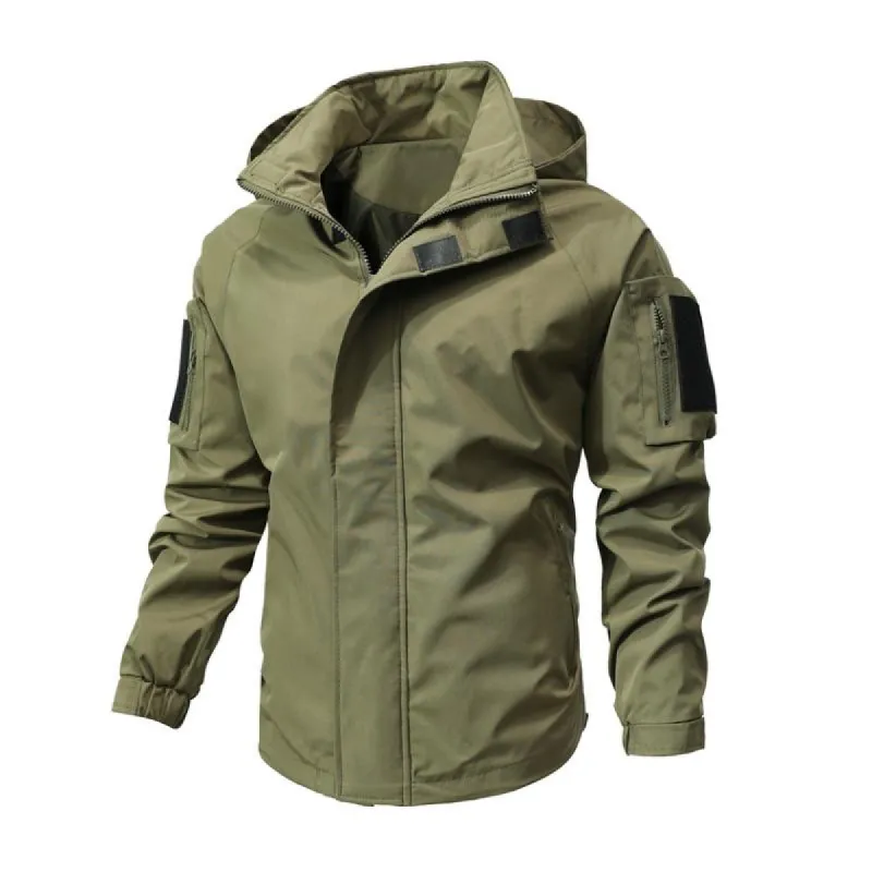 Men's Casual Stand Collar Zip Hooded Slim Fit Outdoor Jacket 55279364M sold by Manly