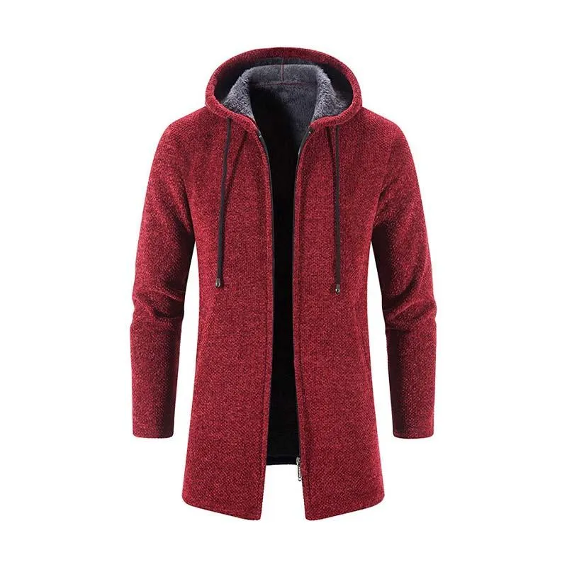 Men's Classic Mid-Length Plush Hooded Knitted Cardigan 29454294K sold by Manly product image thumbnail 2
