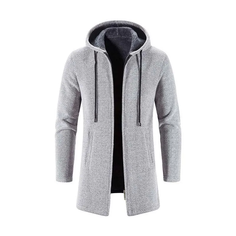 Men's Classic Mid-Length Plush Hooded Knitted Cardigan 29454294K sold by Manly product image thumbnail 5