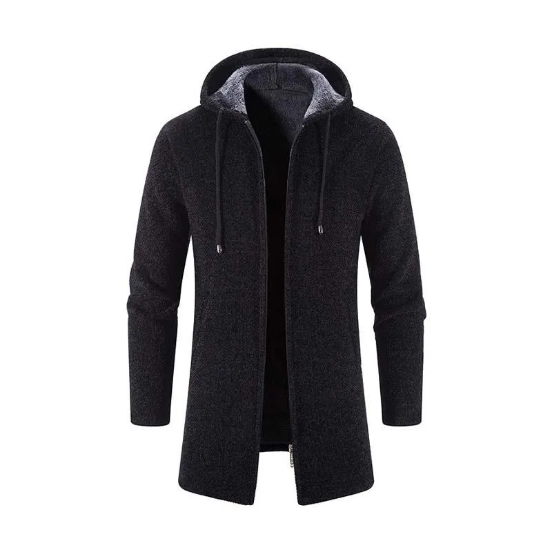 Men's Classic Mid-Length Plush Hooded Knitted Cardigan 29454294K sold by Manly product image thumbnail 4