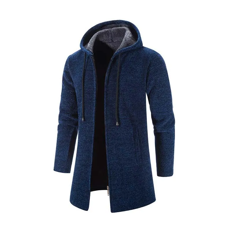 Men's Classic Mid-Length Plush Hooded Knitted Cardigan 29454294K sold by Manly product image thumbnail 3