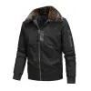 Men's Casual Fleece Lapel Zip-up Washed Cotton Cargo Jacket 05642338M sold by Manly