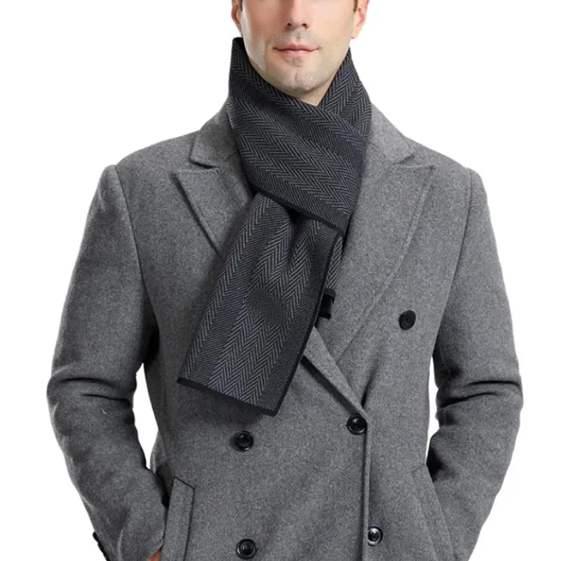 Men's British Style Pattern Knitted Warm Scarf 38359308K sold by Manly