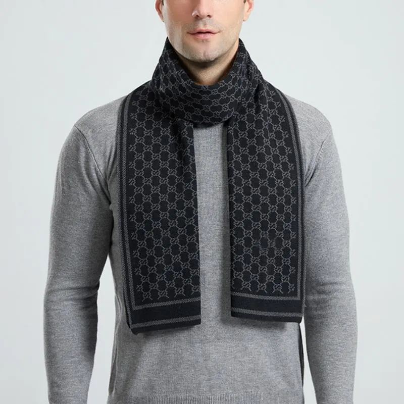 Men's British Style Pattern Knitted Warm Scarf 38359308K sold by Manly product image thumbnail 2