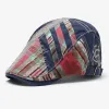 Men's Retro Stitching Plaid Beret Hat 35528198U sold by Manly