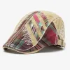 Men's Retro Stitching Plaid Beret Hat 35528198U sold by Manly