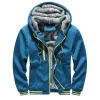 Men's Patchwork Thick Warm Hooded Fleece Jacket 91983607U sold by Manly