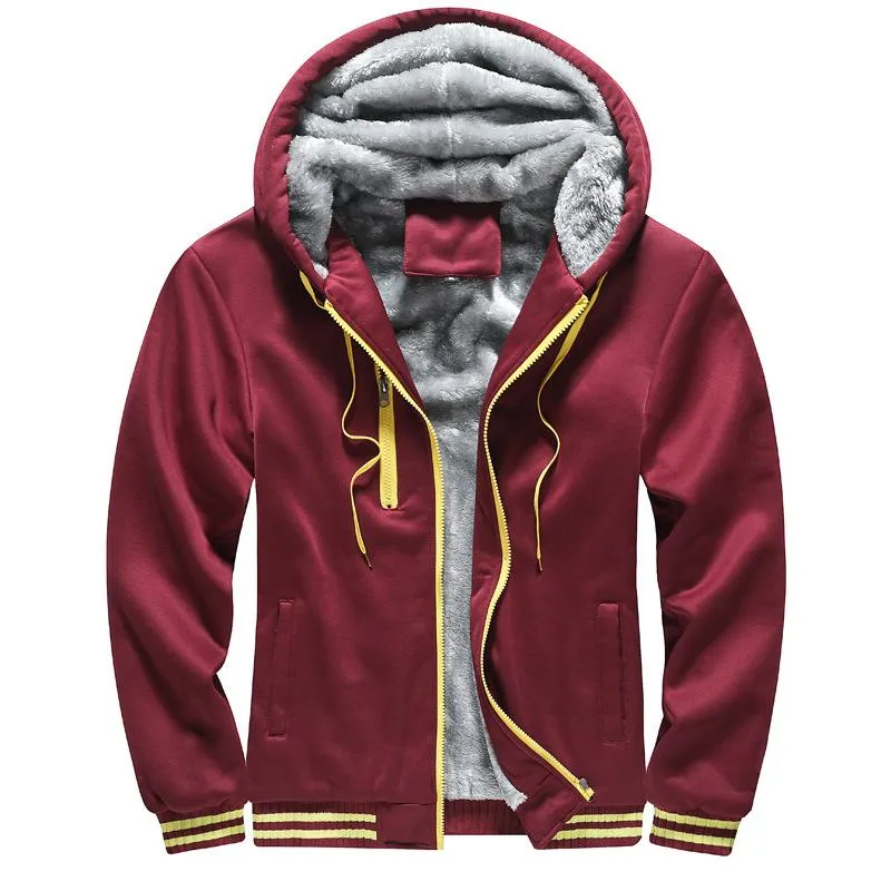 Men's Patchwork Thick Warm Hooded Fleece Jacket 91983607U sold by Manly product image thumbnail 5