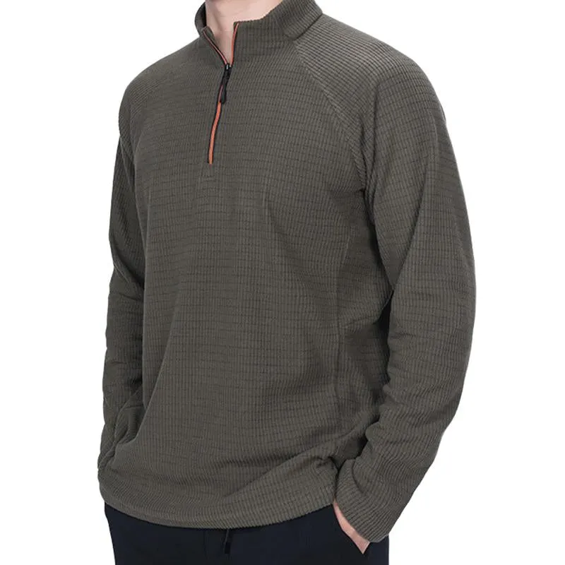 Men's Fleece Stand Collar Warm Pullover Sweatshirt 64337917U sold by Manly