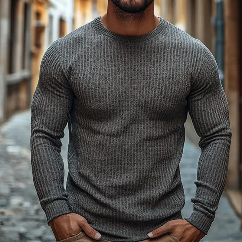 Men's Retro Casual Round Neck Printed Long Sleeve T-Shirt 83923835TO sold by Manly product image thumbnail 2