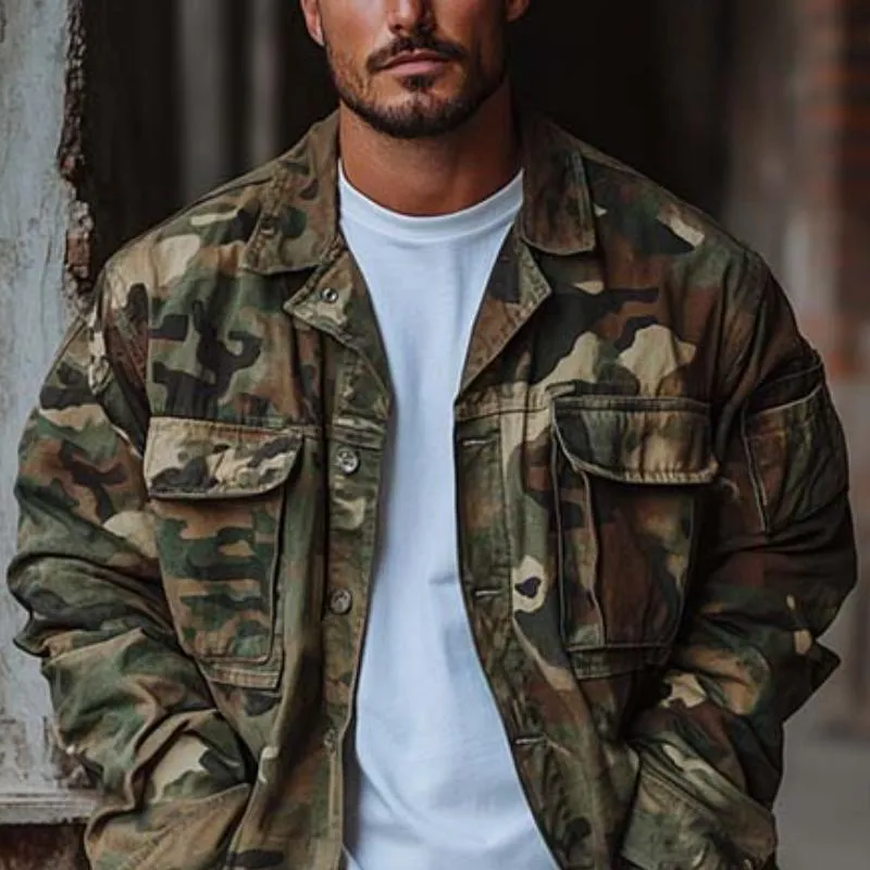 Men's Classic Casual Trendy Camouflage Multi-Pocket Jacket 59201511K sold by Manly product image thumbnail 3
