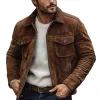 Men's Vintage Casual Multi-Pocket Lapel Suede Jacket 61712631K sold by Manly