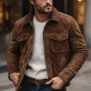 Men's Vintage Casual Multi-Pocket Lapel Suede Jacket 61712631K sold by Manly