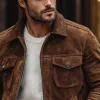 Men's Vintage Casual Multi-Pocket Lapel Suede Jacket 61712631K sold by Manly
