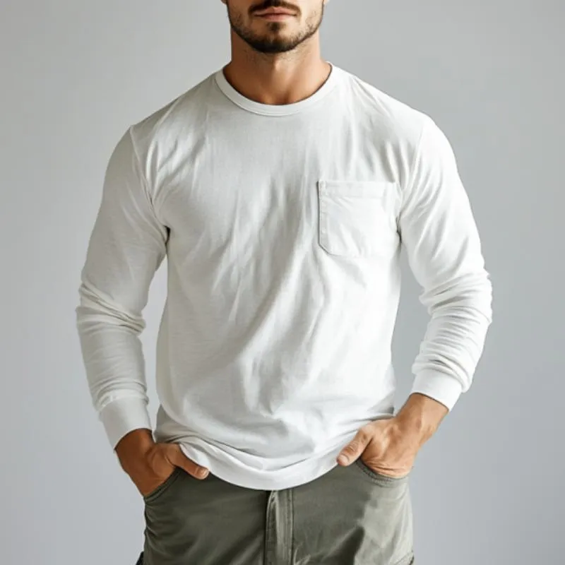 Men's Casual Slim Pocket Cotton Long Sleeve T-Shirt 04827502K sold by Manly product image thumbnail 2