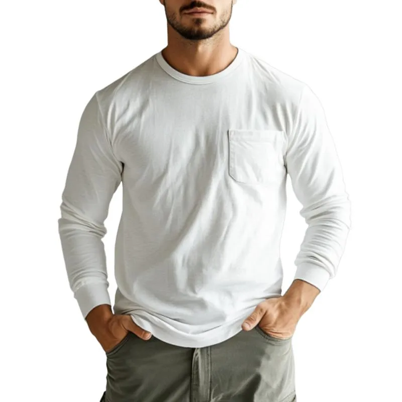 Men's Casual Slim Pocket Cotton Long Sleeve T-Shirt 04827502K sold by Manly