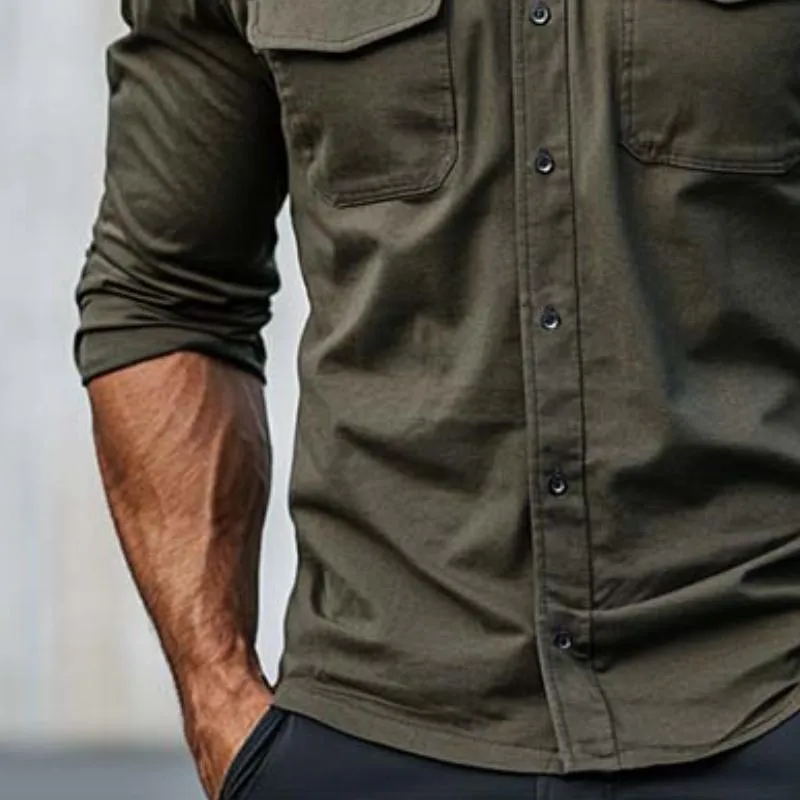 Men's Classic Casual Fit Multi-Pocket Cotton Long Sleeve Shirt 80537966K sold by Manly product image thumbnail 4