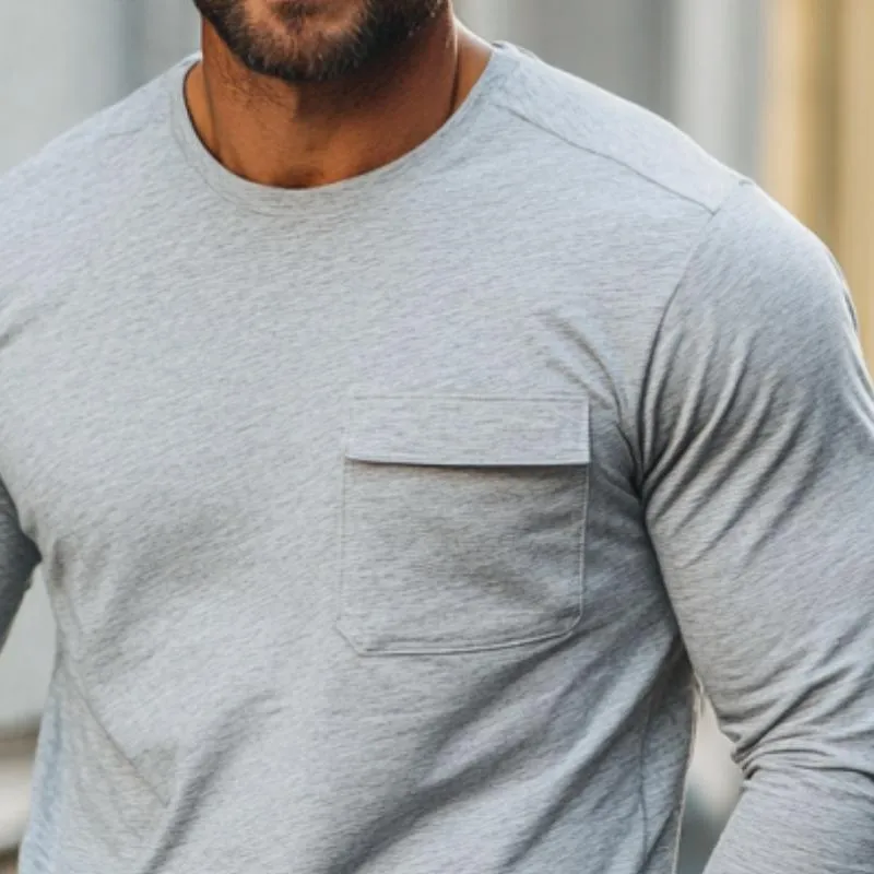 Men's Classic Casual Slim Fit Cotton Long Sleeve T-Shirt 92050923K sold by Manly product image thumbnail 3